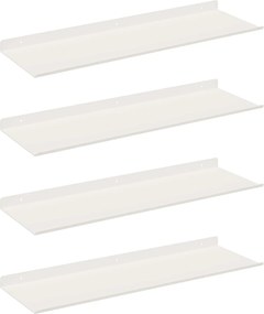 vidaXL Raft suspendat Pe perete 4 pcs Alb 60 x 18 x 2,5 cm Oțel