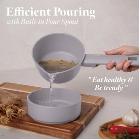 Oală pentru sos 16 cm, 1.2 L Berlinger Haus Taupe Collection BH 8087, cu strat antiaderent titan, ideală pentru încălzire și rețete rapide
