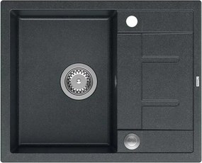 Chiuveta compozit incastrata Quadron Unique Morgan 116 negru - inox 62x50 cm