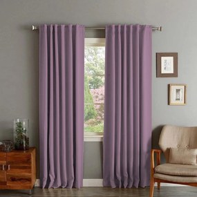 Set draperii din catifea cu rejansa transparenta cu ate pentru galerie, Madison, densitate 700 g/ml, Violet, 2 buc