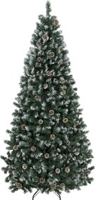 HOMCOM Brad Crăciun Artificial 210cm, 998 Ramuri Ninse Conuri Pin, Deschidere Automată, Bază Pliabilă, Verde | Aosom Romania