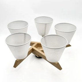 Lustră aplicată Brilagi ANTHONY 5xE14/40W/230V stejar/alb