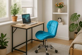 Set pentru birou masa de birou TAYLOR 80x50 cm stejar sonoma + scaun de birou AVOLA VELVET albastru regal