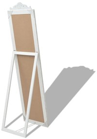 Oglinda in stil baroc independenta, alb, 160 x 40 cm