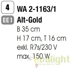 Aplica de perete Beato WA 2-1163/1 alt-gold OR