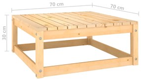 Taburet de gradina, 70x70x30 cm, lemn masiv de pin Maro, suport pentru picioare, 1