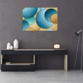 Tablou cu abstracție cercuri (90x60 cm)
