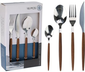 Set tacâmuri din oțel inoxidabil EH 16 piese  Wood