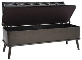 339297 vidaXL Bancă de depozitare cu spătar, negru, 110 cm, piele ecologică