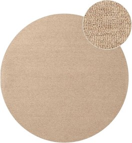 Covor în culoare naturală țesut manual rotund din lână ø 200 cm Puristic Knots – Elle Decoration