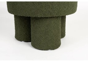 Taburet verde cu tapițerie din țesătură bouclé Marcos – White Label