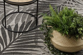 Covor sisal Floorlux 20504 Frunze argintiu si negru Junglă