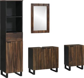 vidaXL Set de mobilier pentru baie cu sertar 4 pcs Alb Lemn compozit