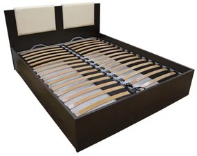 Pat Laguna 1600x2000 cu somiera rabatabila wenge cu bej