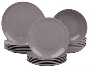 Serviciu de masa, 18 piese, 6 persoane, gri, Linea