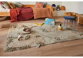 Covor de joacă pentru copii bej din bumbac 120x160 cm Mushroom Forest – Lorena Canals