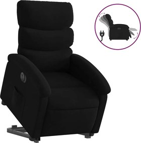 vidaXL Fotoliu electric rabatabil cu ridicare, negru, textil