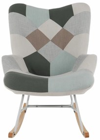 Fotoliu balansoar, patchwork verde-alb/alb/fag, GERON