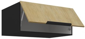 Dulap superior de bucătărie Carminia 80 NAGU-36 1F (stejar cremona + negru). 1127992