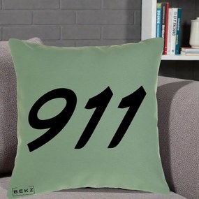 Perna Personalizata 911 Bold, 40x40 cm, Verde, Husa Detasabila, Perna Inclusa, BEKZ®