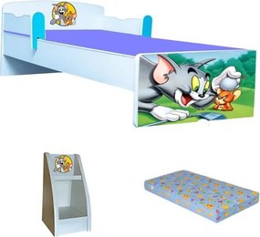Pat copii Tom si Jerry cu saltea si etajera Cadou