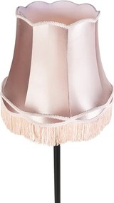 Lampă de podea neagră cu abajur roz de tip „bunicuță” - Classico