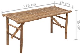 Banca de gradina pliabila cu perna, 118 cm, bambus Bordo, 120 x 50 x 4 cm, 1, 1