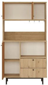 Dulap cu rafturi Rebutia 3 (Stejar + Cărămiziu) . 1102502