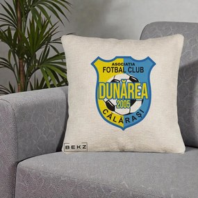 Perna Personalizata AFC Dunarea Calarasi 2005 Fotbal, 40x40 cm, Bej Canapea, Husa Detasabila, Perna Inclusa, BEKZ®