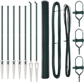 vidaXL Stâlp de gard. Verde 10 x 1,6 m (plasă de 13 mm) Oțel și PVC