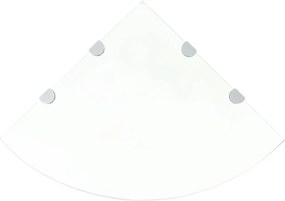 vidaXL Raft de colț sticlă transparentă cu suporți de crom, 45 x 45 cm