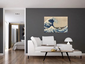 Tablou - Katsushika Hokusai, Under the Wave off Kanagawa, reproducere (90x60 cm)