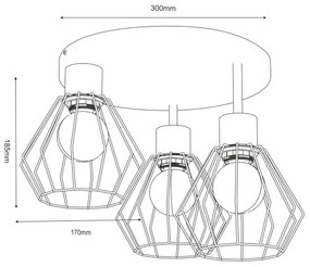 Plafonieră PARKLA, 3xE27/15W/230V, bej