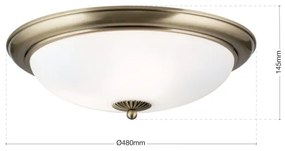 Orion - Plafonieră EMPIRA, 3x E27/40W/230V, Ø 48 cm, bronz
