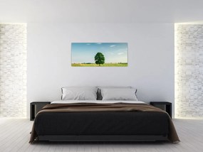 Tablou cu copaci pe luncă (120x50 cm)