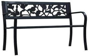 vidaXL Bancă de grădină, negru, 125 cm, oțel