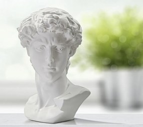 Bust decorativ alb din polirasina, 44x35,5x60 cm, Roman Man Mauro Ferretti
