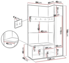 Mobilier hol Tovenaz IX (grafit + gri). 1123065