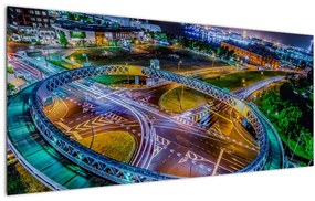 Tablou panorama orașului nocturn (120x50 cm), în 40 de alte dimensiuni noi