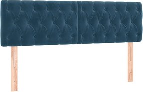 vidaXL Tăblii de pat, albastru închis, 144x7x78/88 cm, catifea