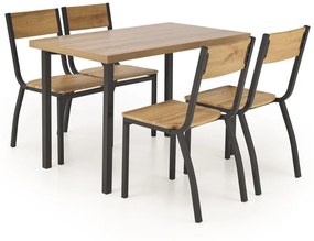 Set masa + 4 scaune Milton natur/negru