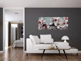 Tablou cu floare - roșie (120x50 cm)