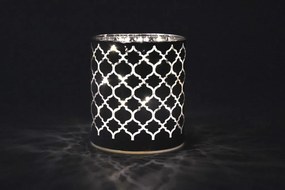 Set de felinare decorative, sticlă albă, microLED, fără flac