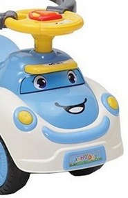 Masinuta copii si bebe NOVOKIDS™ Cartoon Smile , Cu melodii si lumini, Maner de impins pentru parinti detasabil, copertina de protectie detasabila,