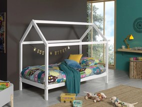 Set DALLAS în alb format dintr-un Pat copii Vipack (90 x 200 cm) și o SALTEA PAT COPII Basic Cool (90 x 200 x 10 cm).