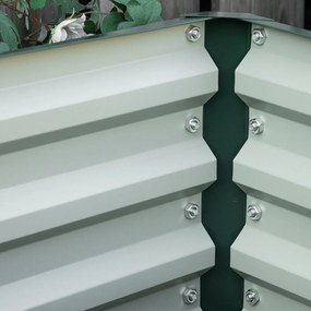 Outsunny Set de 2 jardiniere înălțate, pătrat pentru grădină pentru legume, flori, oțel galvanizat 60 x 60 x 30,5 cm, verde | Aosom Romania