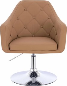 HR831N Scaun Caramel Piele Ecologica Premium Soft cu Bază Cromata