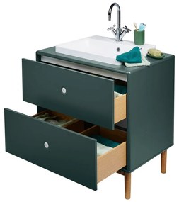 Dulap cu chiuvetă fără baterie verde închis suspendat 80x62 cm Color Bath – Tom Tailor