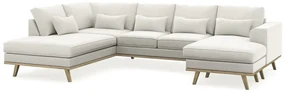 Colțar Seattle K125Maro deschis, Beige, 290x202x85cm, 127 kg, Picioare: Lemn