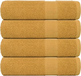 vidaXL Prosoape de mâini, FROGN, 4 buc., aurii, 50x100 cm, 360 g/m²